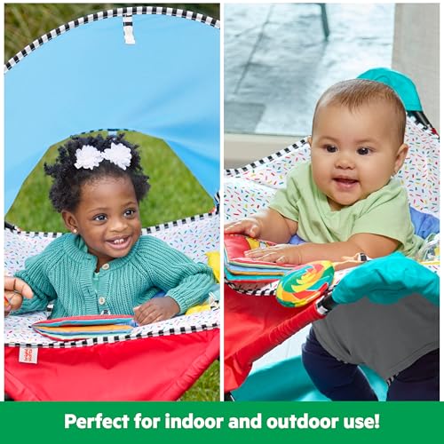 Image of Bright Starts Pop 'N Jump Portable Baby Jumper, Foldable Indoor /Outdoor Baby Jumper with Sweet Treats with Sensory Activities, Ages 6-12 Months