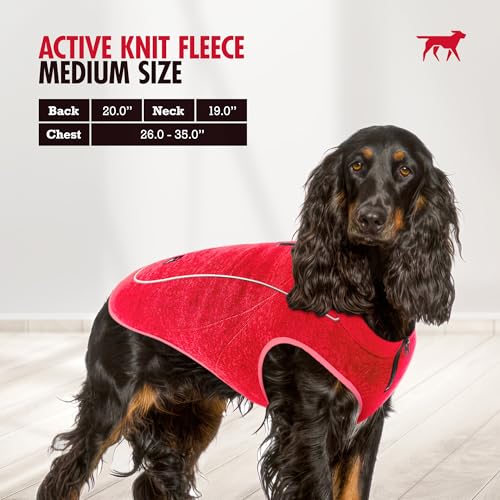 Image of Insulated Fleece Sweater for Dogs | Lightweight Warm Dog Vest | Zipper Port for Harness | Cold Weather Winter Jacket | Rain Snow Repellant Coat | Adjustable for Small Medium Large Girl Dogs (Red /M)