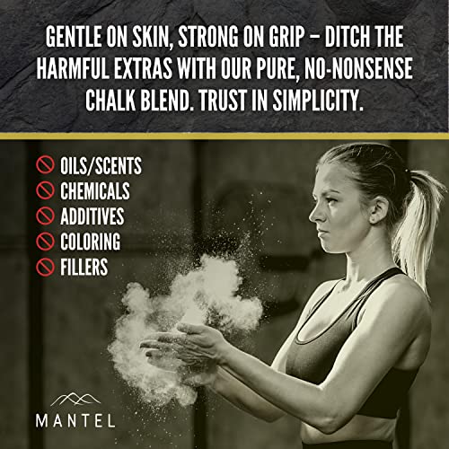 Mantel Bouldering - 16Oz Premium Loose Chalk - Ultimate Grip For Rock Climbing, Crossfit, And Powerlifting #TOP3