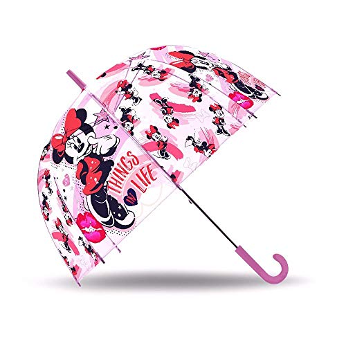 Preisvergleich Produktbild Minnie Maus Stockschirm Automatik 70 cm / Kinder Regenschirm / Mouse