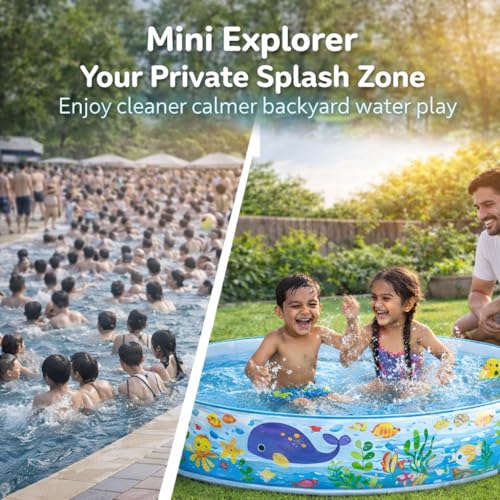 Image of MiniExplorer 6 Feet Snapset Kids Pool | Large Bathing Tub for Kids | Summer Water Fun Pool Toy - 6ft x 1.3ft Outdoor & Garden Splash Pool for Toddlers, Boys & Girls