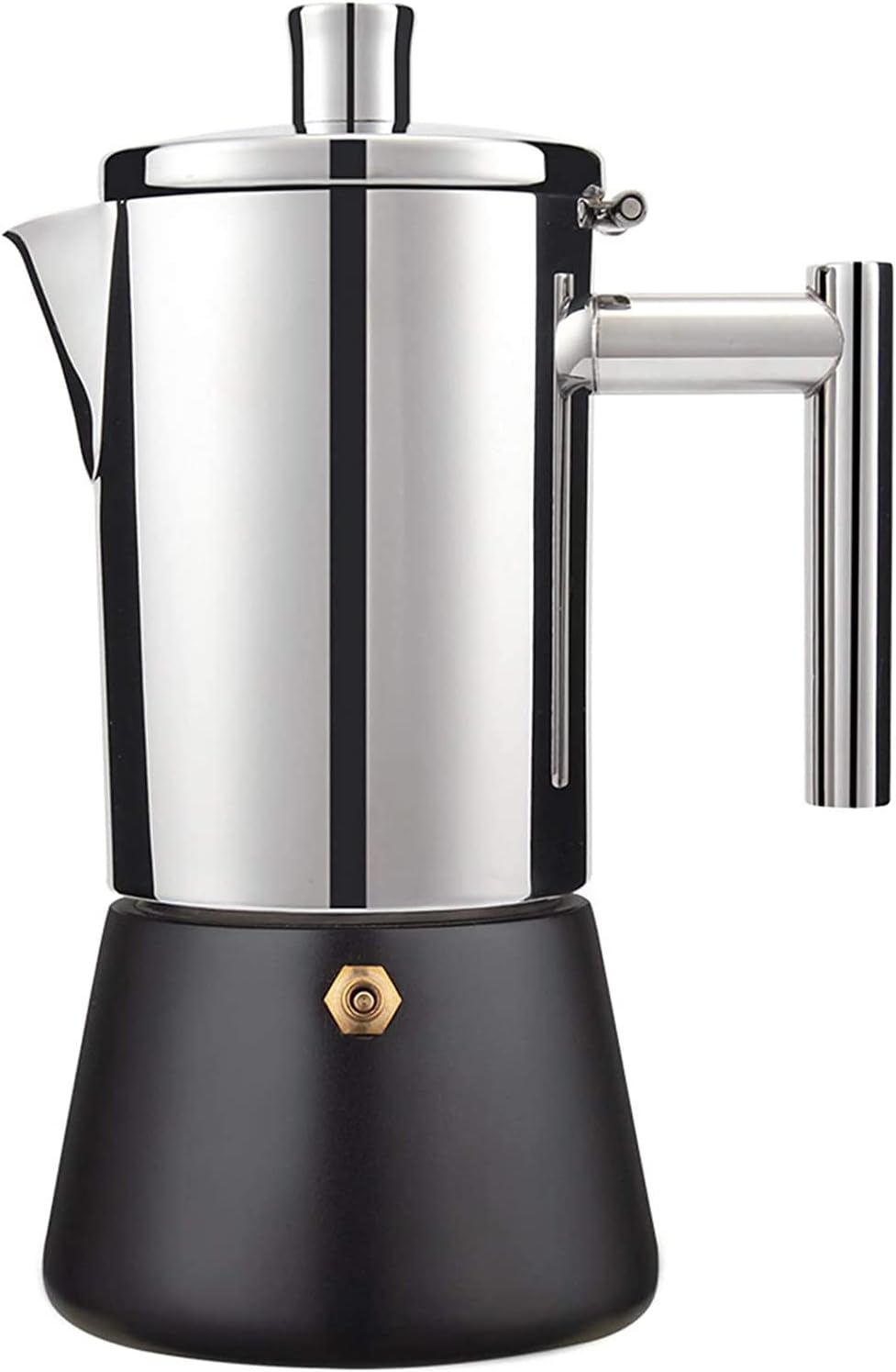 Stainless Steel Stovetop Espresso Moka Pot - Cuban Coffee Maker Italian Espresso Maker for Induction Gas or Electric stoves (Color : B) (A)