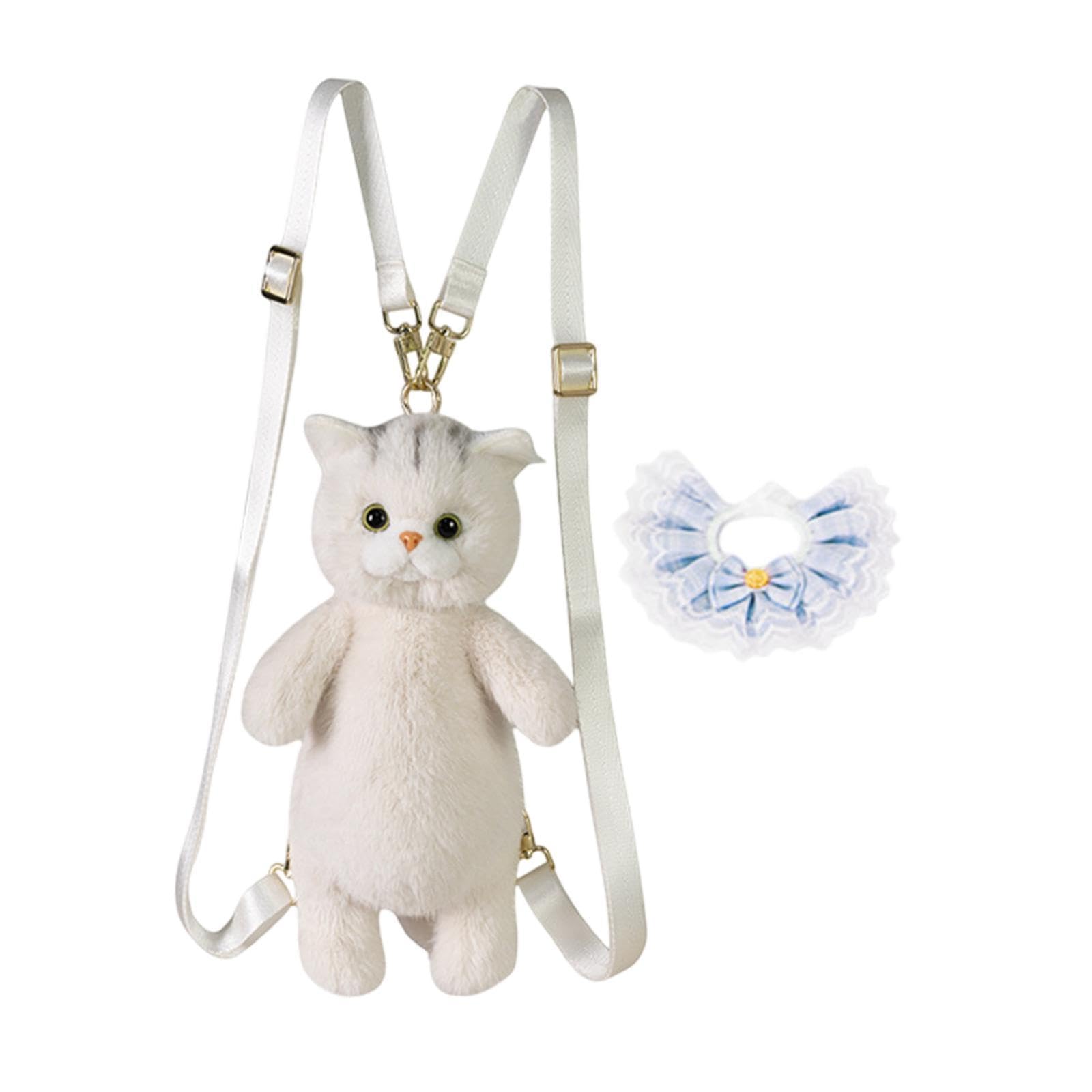 Stuffed Cat Doll Backpack Daypack for Anniversary Birthday Gift Street Party Blue Lace-image-19