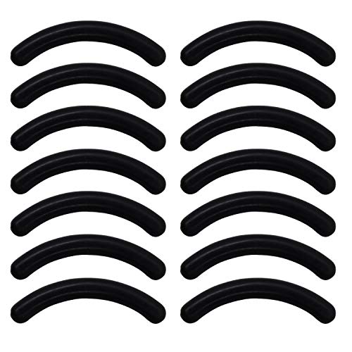 100pcs Eyelash Curler Replacement Refill Pads Eyelash Curler Pad Silicone Rubber Curler Replacement Refills Pads for Universal Eyelash Curler, Black