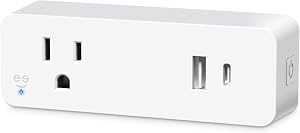 Geeni Switch + Charge Smart Plug with 20W Fast Charging USB-A & USB-C Ports - Smart Outlet Wall Plug with App and Voice Control - Compact Wi-Fi Multi Plug Adapter Works with Alexa & Google Home