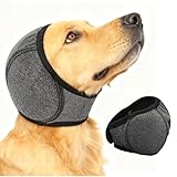 Funver Dog Ear Protection Cover, Adjustable Noise Protection Ear Muffs with Comfortable Hood Design for Bathing, Grooming, Thunder and Fireworks Anxiety Relief for Dogs