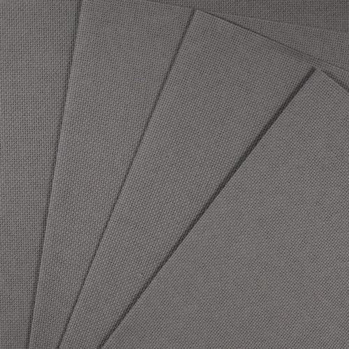 Image of KCS 4 /6 pc of 12 inch x 18 inch(30cmx45cm) 18CT Counted Cotton Aida Cloth Cross Stitch Fabric (4 pc,Dark Grey)