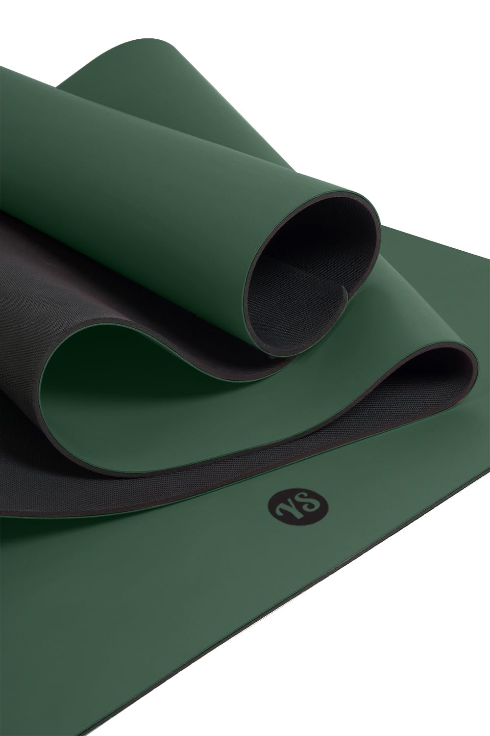 Yoga Studio The Grip Mat - 61cm x 183cm Yoga Mat with Non-Slip Base, Moisture-Absorbing 4mm Thick Latex-Free Travel Mat Roll (Evergreen)