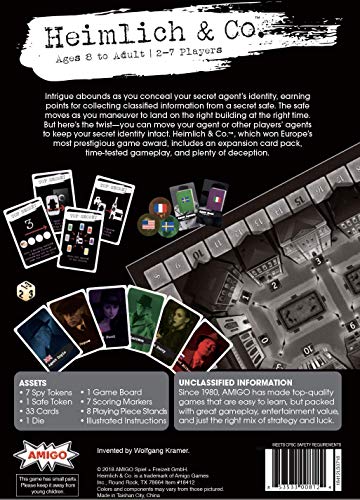 AMIGO Games Heimlich & Co. - Award-Winning Spy Game for Families & Adults - Intrigue, Deception & Strategy - Includes Bonus Expansion Pack - Ages 8+, 2-7 Players - Image 2