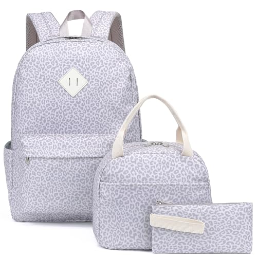 School Backpack for Girls, 3PCS Bookbags Set with Lunch Box