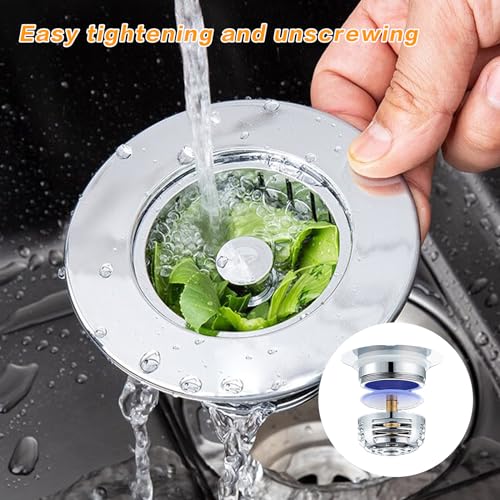 HexinYigjly2pcsBathroom Sink Drain Hole Pop Bolt, Universal Pop Up Spring Plug Drain Plug Strainer Click Plug Bolt Spring, Brass Basin Sink Strainer Replacement Tool, Push Tub Plug Sink Plug Jump Core