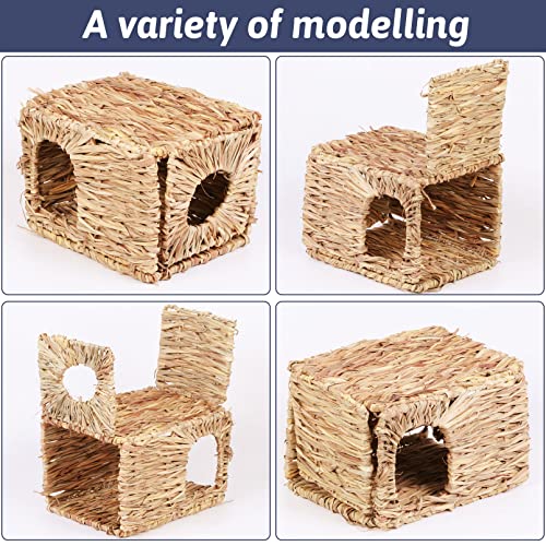 Hamiledyi Grass House For Rabbit,2Pcs Natural Hand Woven Seagrass Play Hay Bed Foldable Woven Hideaway Hut Toy For Bunny Hamster Guinea Pig Chinchilla Small Animals #TOP3