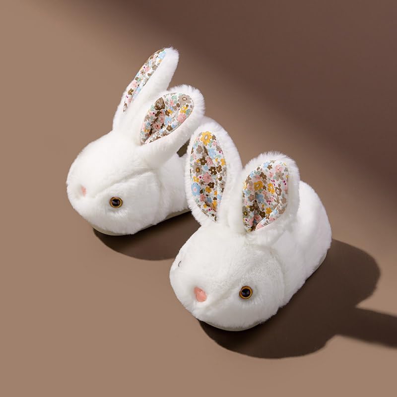 Toddler Kids Slippers Bunny Design Indoor Plush Shoes - Image 4