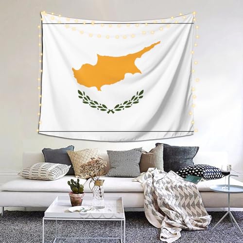 Tenture de décoration murale drapeau de Chypre pour habiller un mur de dortoir - 5