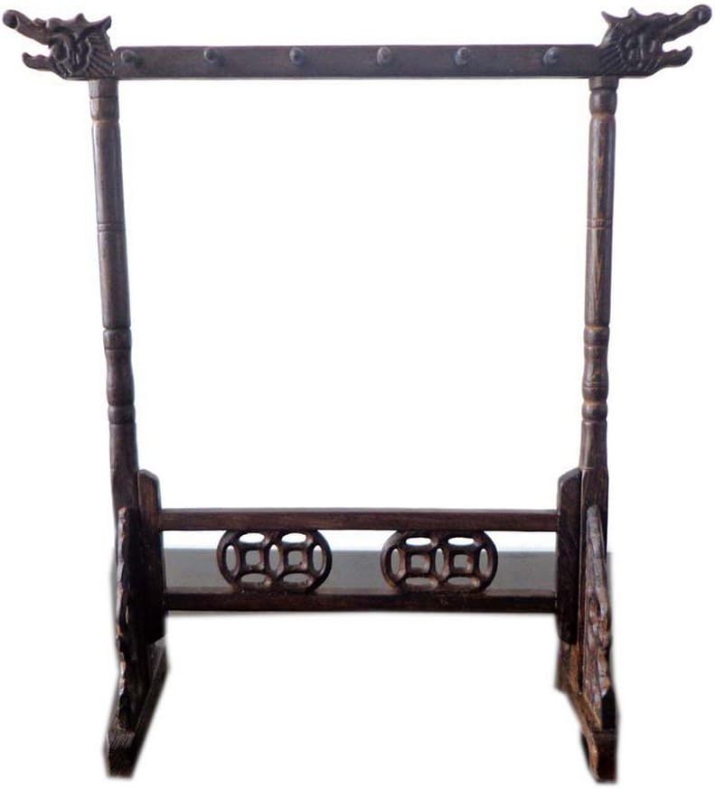 Classical Black Wood Paint Brushes Holder Hanging Brushes Stand, Random Pattern