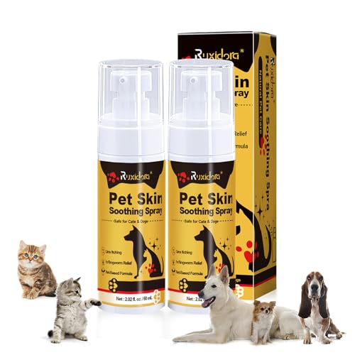 2-Pack Pet Soothing Spray for Dogs and Cats - Calms Excessive Scratching and Dryness - Plant-Based Skin Barrier Support - 8oz Professional Grooming Waterless Wash