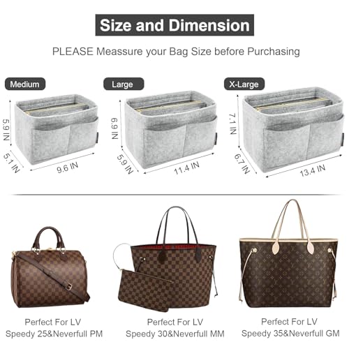 Image of Purse Organizer Insert, Handbag & Tote Organizer, Bag in Bag, Perfect for Speedy Neverfull and More