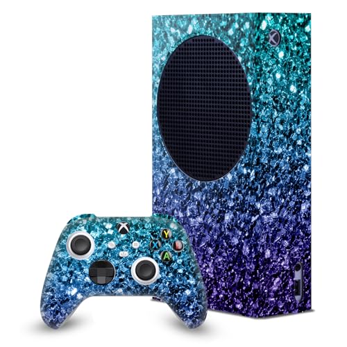 Skin Xbox Series S motif bleu aqua enveloppement console et autocollant manette de jeu