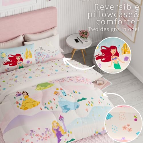 Image of Disney Princess Kids Bedding Super Soft & Cozy Comforter and Sheet Set, Queen, (Officially Licensed Product) By Franco