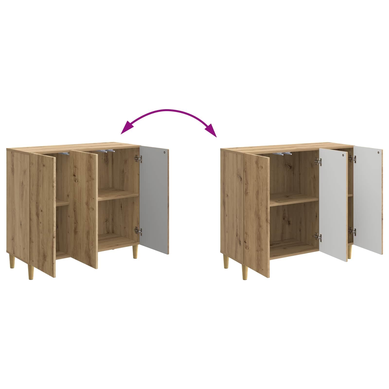 vidaXL Sideboard Artisan-Eiche 89 x 34,5 x 80 cm Holzwerkstoff