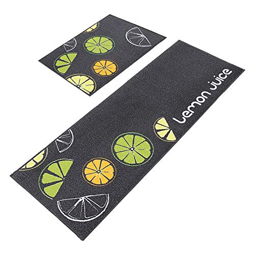 LY4U 2 pièces Tapis de Sol de Cuisine antidérapant Tapis de Sol Tapis de Sol Ensemble pour Salon de Cuisine (40 * 60 cm + 40 * 120 cm) Cover