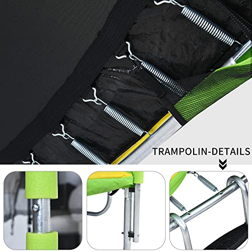 KecDuey Trampolin, 7FT Trampolin Outdoor inkl. Leiter, gepolsterten Stangen, rutschen, Sicherheitsnetz, Randabdeckung – Bild 4