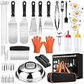 Luyata 39PCS Griddle Accessorie Kits, Outdoor Grilling Tools for Blackstone and Camp Chef, Stainless Steel BBQ Accessorie Grill Spatula Set With Basting Cover Chopper, Scraper, Bottle, Tongs, Egg Mold