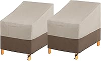 Vista 1 de PHI VILLA Juego de 2 fundas para sillas de patio, fundas para muebles de exterior, impermeables y resistentes, para asientos profundos