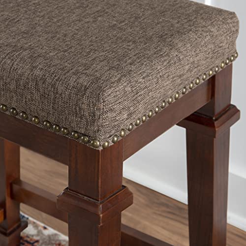 Linon Kennedy Backless Tweed, Brown Counter Stool, #TOP5
