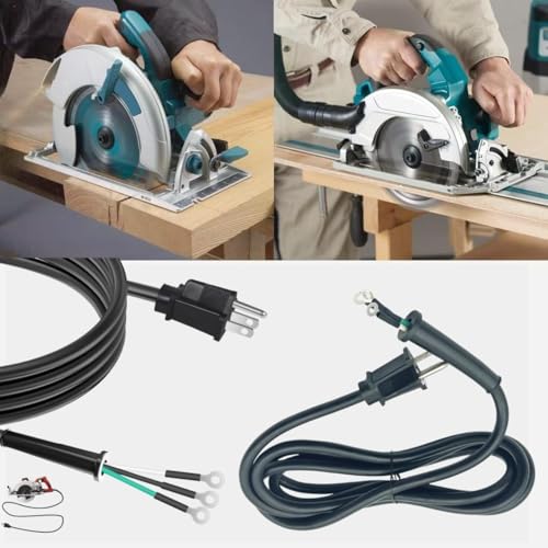 Image of 95104L Heavy-Duty Replacement Power Cord for SKILSAW Worm Drive Saws SPT77WM, SPT77WML, SPT78W - 3 Pin, 8.2FT /2.5M Black Cord