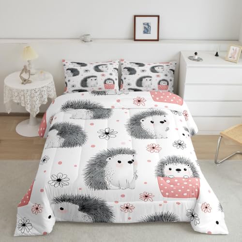Image of Feelyou Hedgehog Bedding Set Toddler Size Bedding Set for Girls Teens