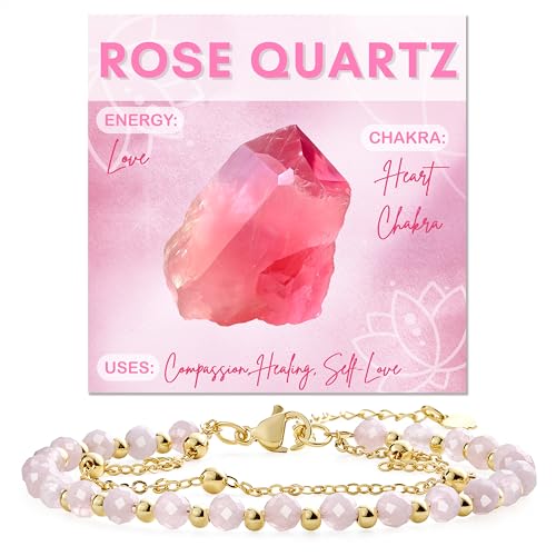 Farfume Cuarzo Rosa pulseras de piedras naturales para Mujer Cuentas de Perla Natural de 4mm Piedras Pulidas a Mano Joyería Regalo Ideal