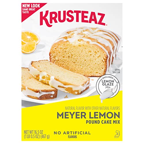 Krusteaz Meyer Lemon Pound Cake and Glaze Mix, 16.5 oz Boxes (Pac...