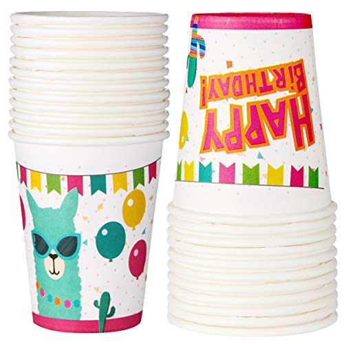 Llama Cactus Party Supplies Set For Girls-24 Guests- Alpaca Theme Kids Birthday Party Tableware, Include Plates Cups Banner Balloons Cutlery Tablecloth Napkins Straws #TOP7