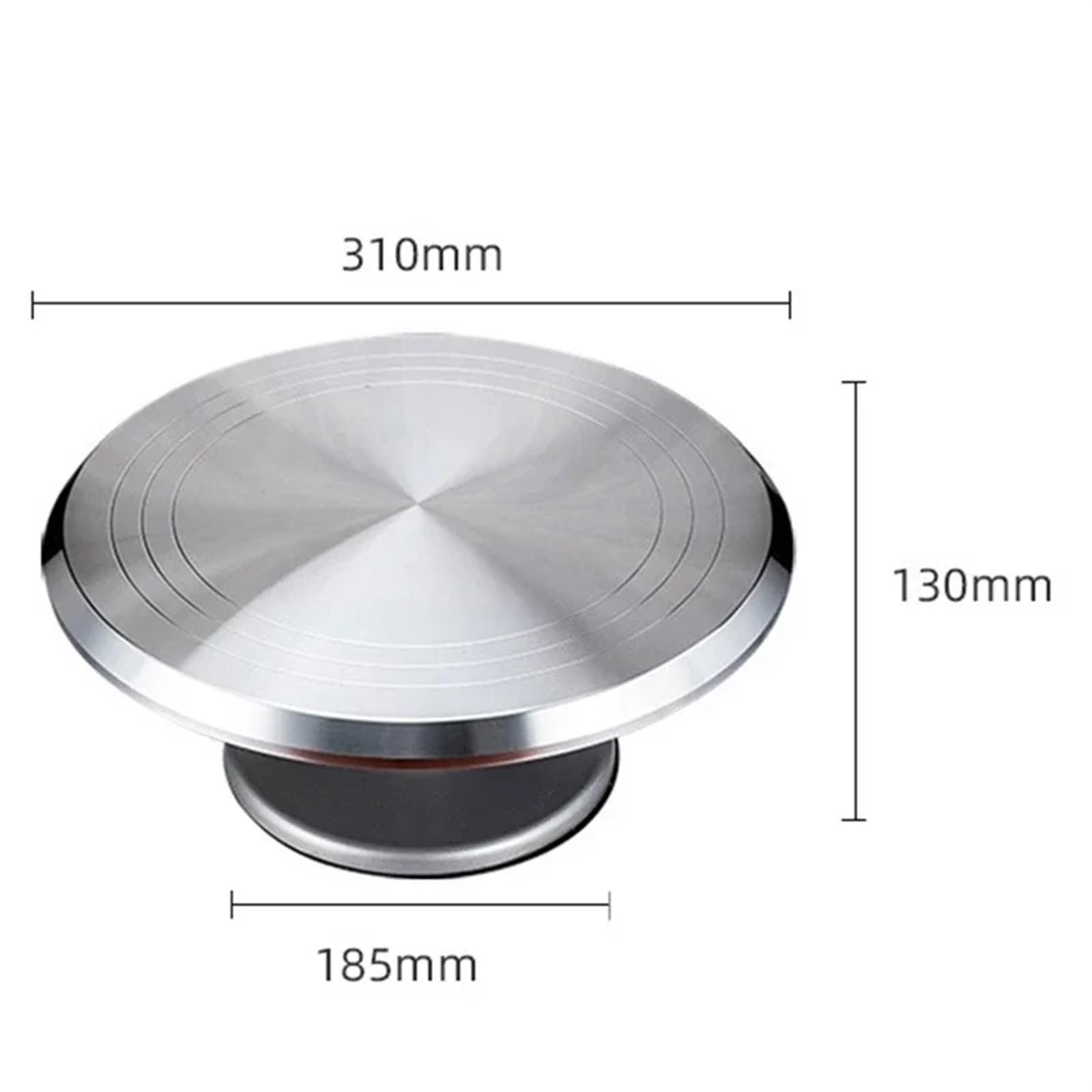 Plato giratorio para tartas Juego de 48 boquillas decorativas acero inoxidable 304, plato giratorio aleación aluminio for decoración tartas, 12 pulgadas for(12 inch Turntable)