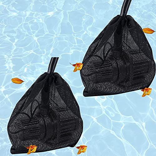 Atrusu Pump Barrier Bag, 2-PACK Pond Pump Filter Bag with Drawstring, Large Black Media Pump Mesh Bag for Pond Biological Filters in Pond, Swimming Pool, Aquarium, Fish Tank