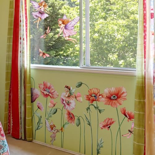 Vinilos decorativos flores y mariposas para habitación infantil miniatura 4