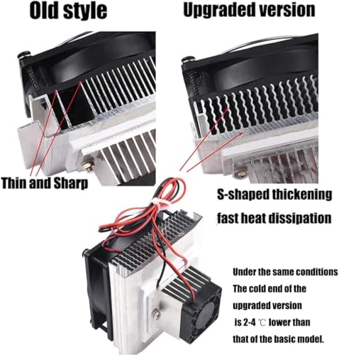 Image of DIY Thermoelectric Cooler Kit with Dual Heatsinks and Radiator Fan for Mini Fridge, Pet House AC, Cooling System Projects (TEC1-12706 Compatible, Peltier Not Included)