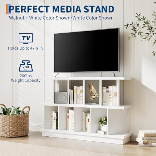 47.24" x 331.5" Garvee 8 Cube Storage Shelf Organizer w/ 10 Removable Back Panels (White, White/Walnut) - image 6