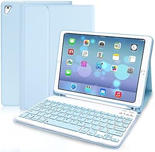 Jsvacva iPad Keyboard Case 9.7 2018 (6th Gen)/9.7 2017 (5th Gen)/iPad Pro 9.7/iPad Air 2/iPad Air 1, iPad Air 2 Case with Wireless Bluetooth Keyboard and Pencil Holder, Keyboard Case for iPad 9.7
