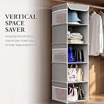 Simple Houseware 5 Shelf Hanging Closet Organizer, Gray - Image 7