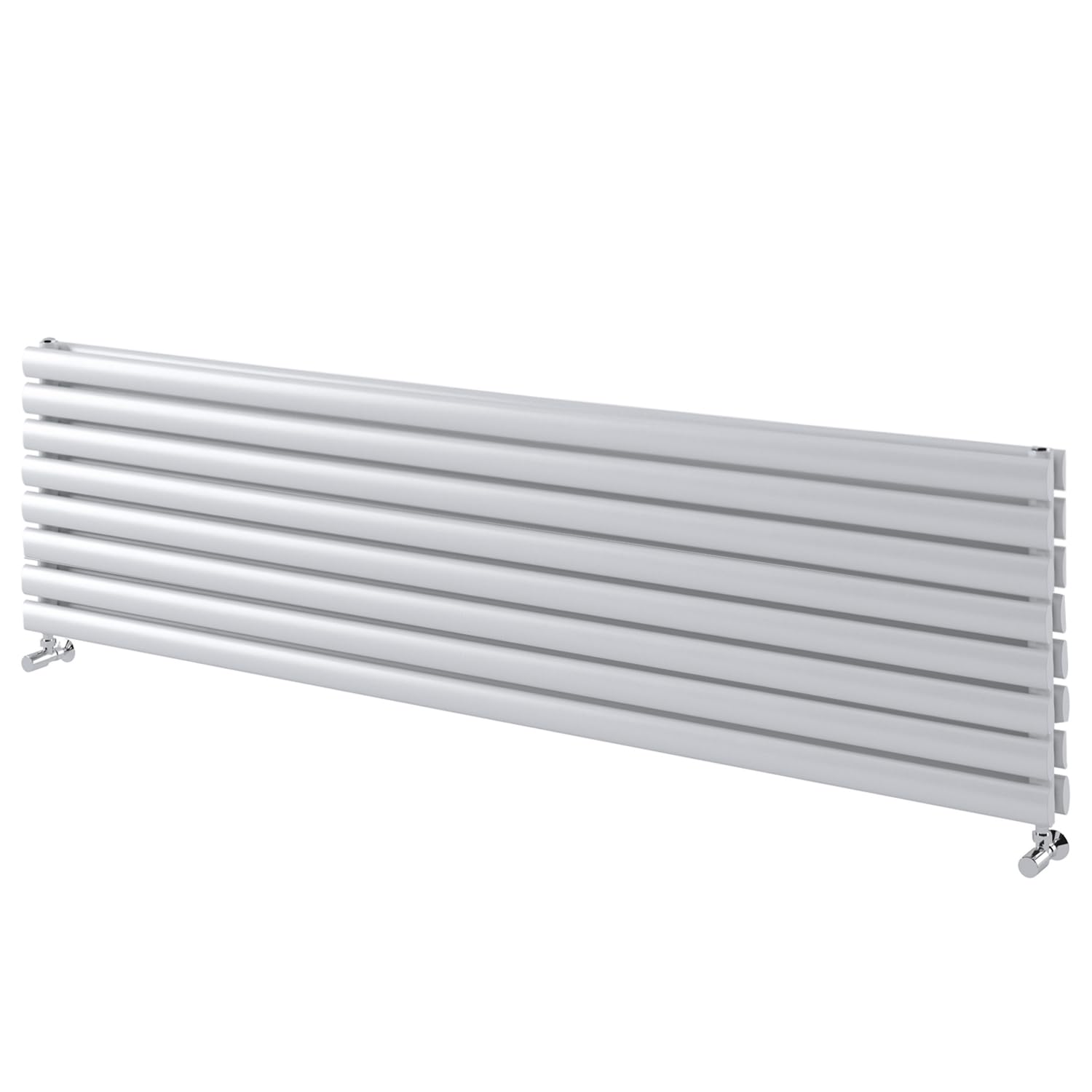 Go Bathrooms Horizontal Radiator 472 x 1200 White Oval Double Column Panel Central Heating Radiator Bathroom Radiator White Horizontal Kitchen Radiator