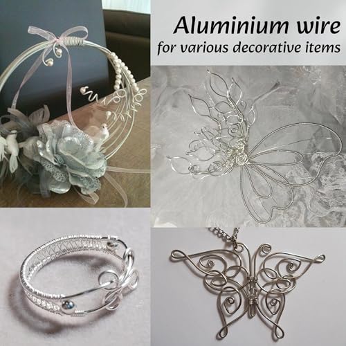 Image of Aluminum Craft Wire, 33 Feet Bendable for Jewelry Making, Sculpting, Floral, Wreath, Crafting, Wire Wrapping, Beading Wire, Christmas Ornaments (Silver, 10 Gauge)