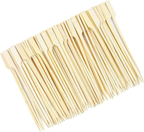 sulanmo 100 PCS Brochettes en Bambou de 9 cm, Pics en Bambou de Cocktail, Mini Bâtonnets de Bois pour Grillades, Apéritifs, Fruits et Sandwichs
