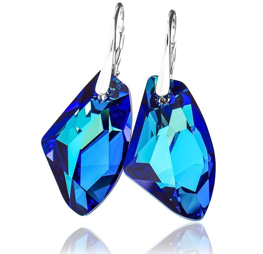 Boucles d'oreilles Galactic en argent bleu océan parfaites pour vos soirées