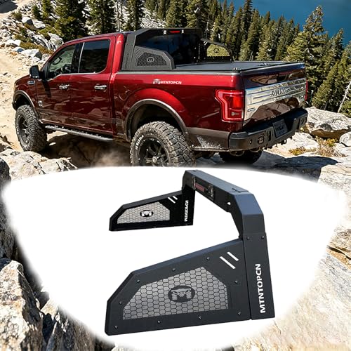 Image of Military Design Pickup Roll Bar Compatible with Ford F150 Raptor Jeep Gladiator Chevy RAM Toyota Trucks | Heavy-Duty Overland & Offroad 4x4 | Adjustable Width (Steel 909212)