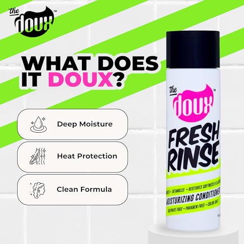 The Doux FRESH RINSE Moisturizing Conditioner for Curly Hair – Hydrating Formula with Shea Butter, Sea Silk & Aloe – Sulfate-Free, Paraben-Free Conditioner for Women, Natural Curls, and Textured Hair - Image 5