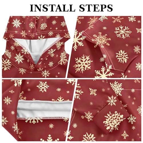Kids Hoodies Sweaters Christmas Xmas Snowflake Hooded Sweatshirts with Big Pockets for Boys Girls B04000863