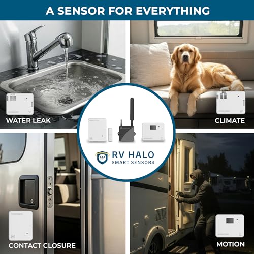 Image of Winegard HS‑TMP1 Temperature & Humidity Sensor - Smart RV Halo Indoor Climate Monitor - Bluetooth - Battery Powered Sensor - White