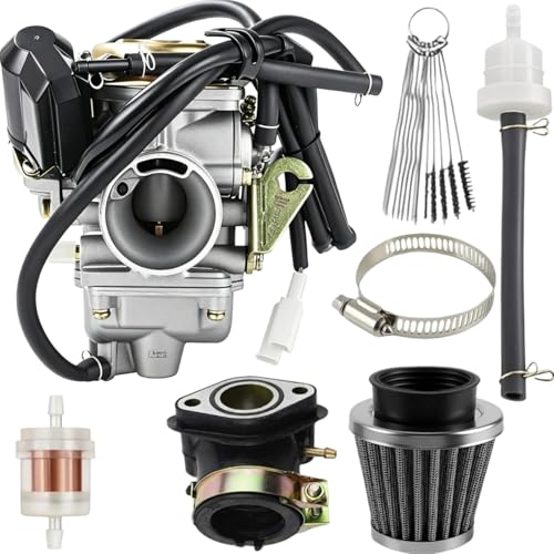 Image of GY6 Carburetor 150cc Fits for 4 Stroke 125cc 150cc 157QMJ 152QMJ Engine Moped ATV Go Kart Motorcycle Scooter 24mm PD24J Carb with Intake Manifold and Air Filter